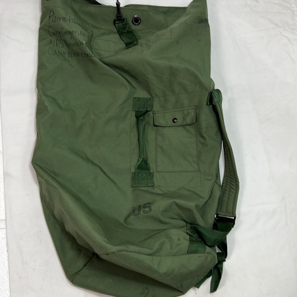 #1753 Military Sage Green Heavy Duty Strapped Duffel Bag | Size: OS